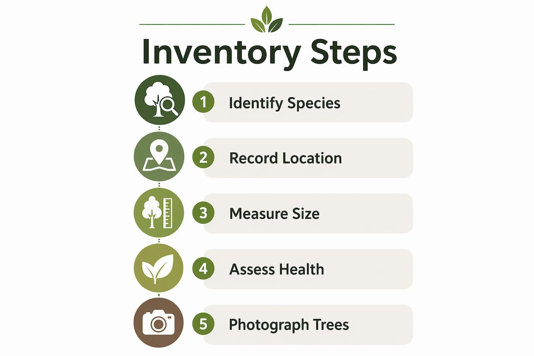 Commercial Tree Inventory Guide for Property Managers 2 Infographic illustrating commercial tree inventory steps