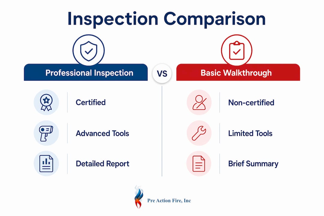 Infographic comparing professional and basic inspections