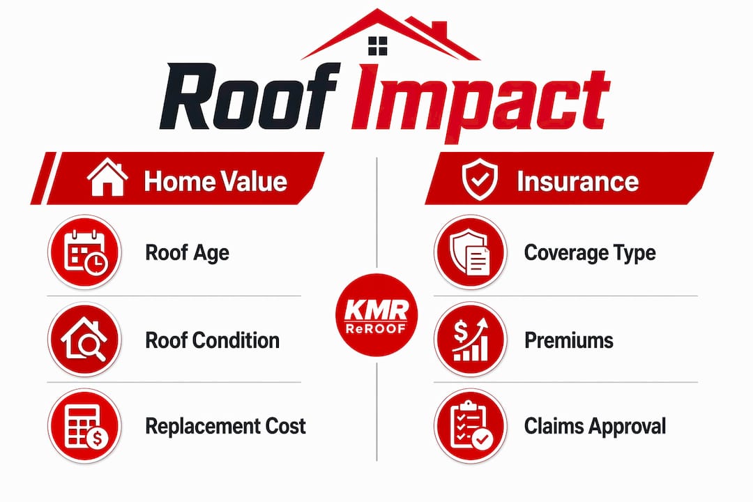 Infographic illustrating roof impact on appraisal and insurance