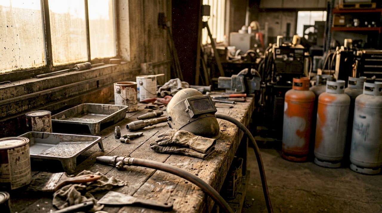 Tools and materials for pipeline repainting prep