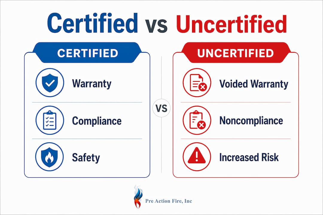 Infographic comparing certified versus uncertified technicians