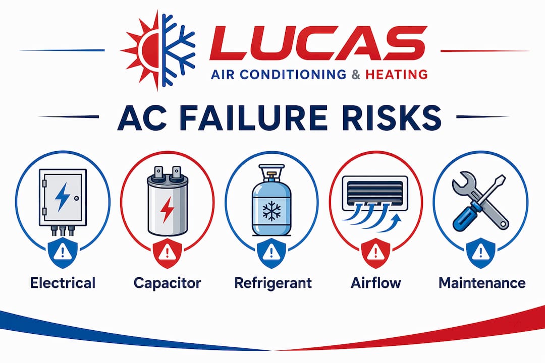 Infographic showing hierarchy of AC failure risks