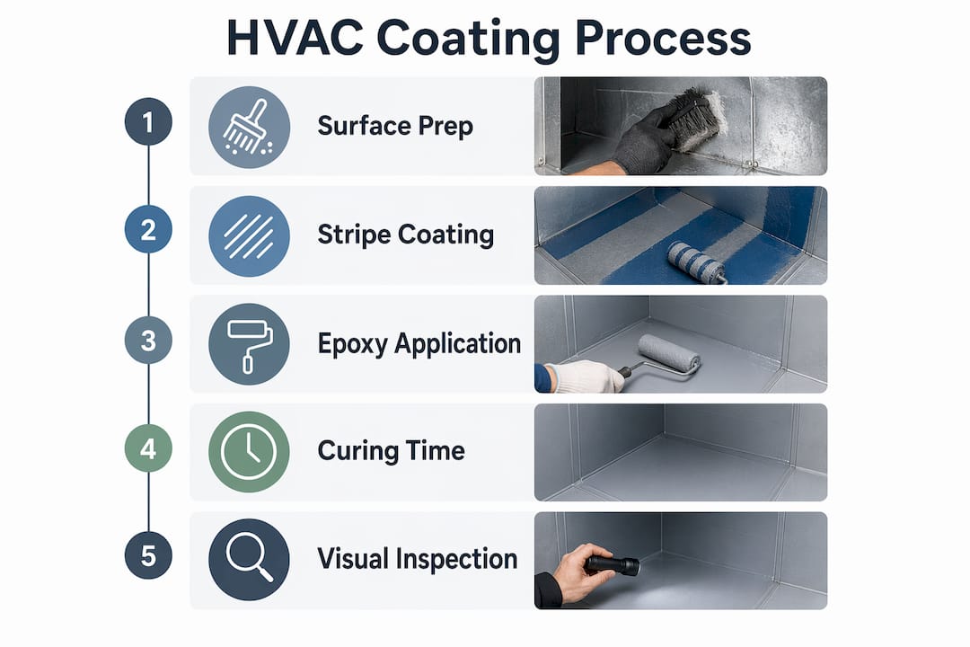 Infographic showing HVAC coating process steps