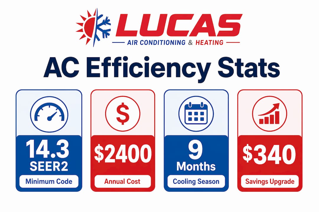 Infographic comparing AC efficiency and costs in Florida
