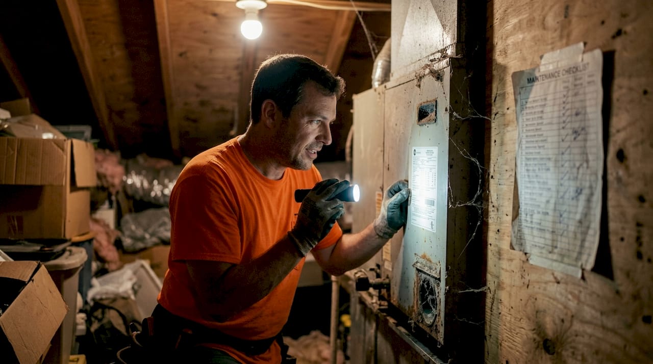 Inspecting aged indoor HVAC air handler