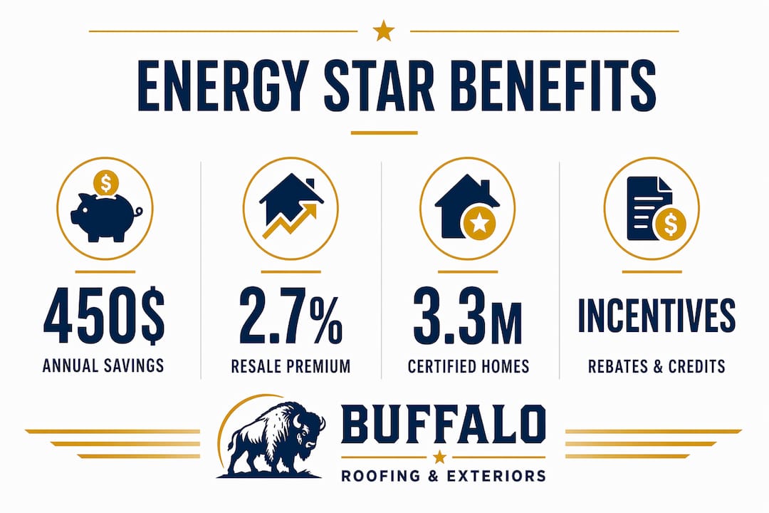 Infographic showing key benefits of Energy Star certification