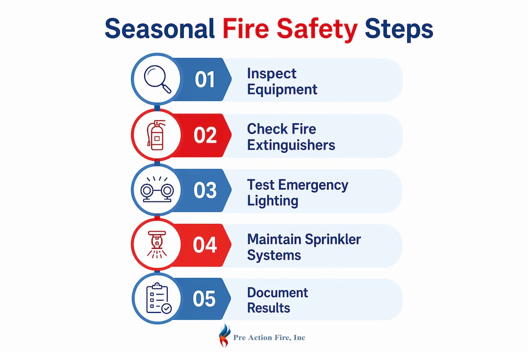 Infographic of seasonal fire safety steps