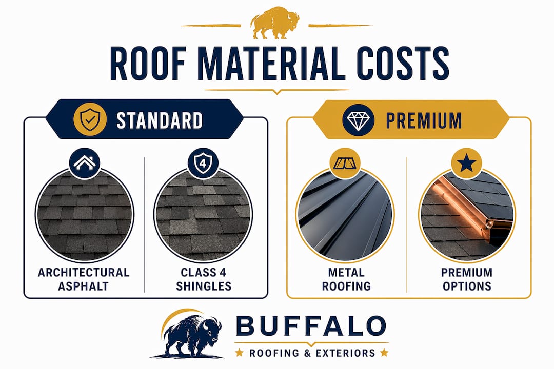 Infographic comparing roofing material costs