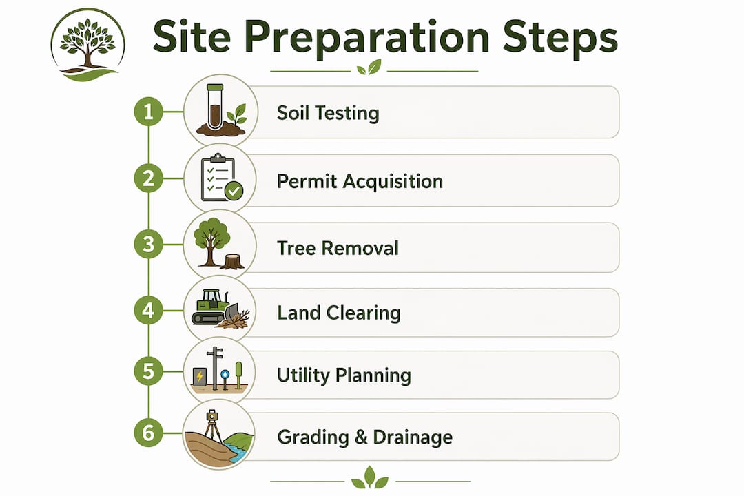 Site Preparation Guide for Central Florida Property Owners 1 Infographic outlining site preparation steps