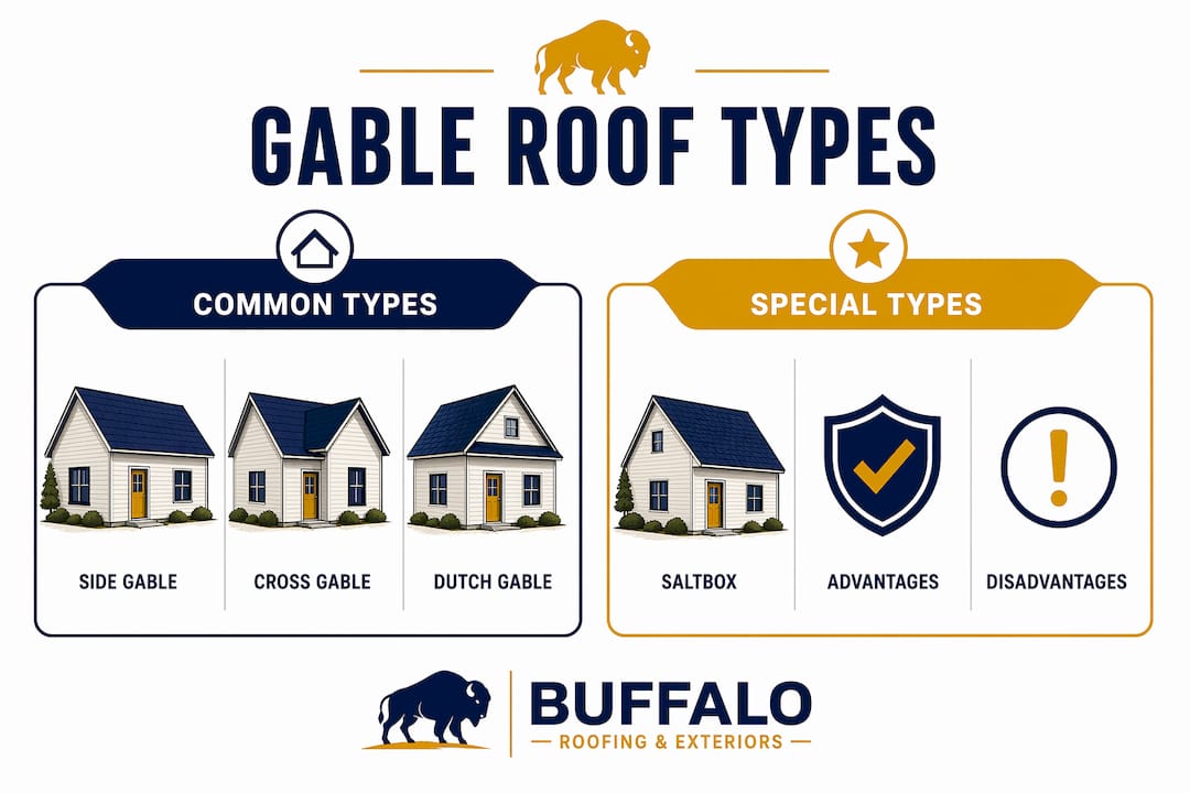 Infographic comparing gable roof types