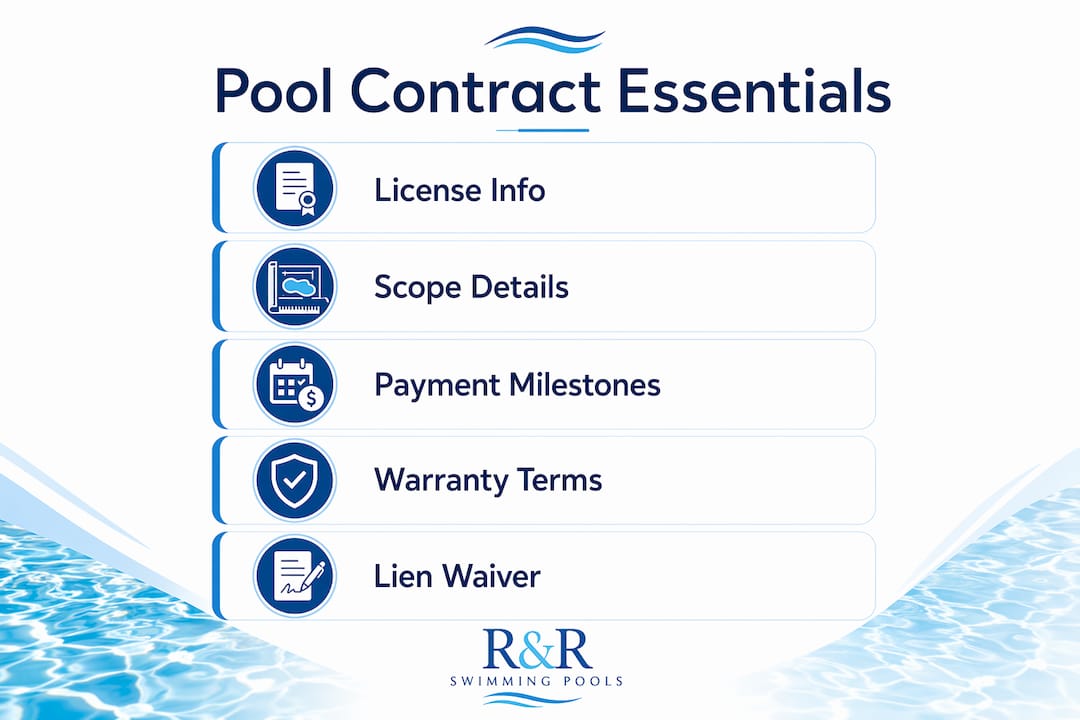 Infographic illustrating essential pool contract elements