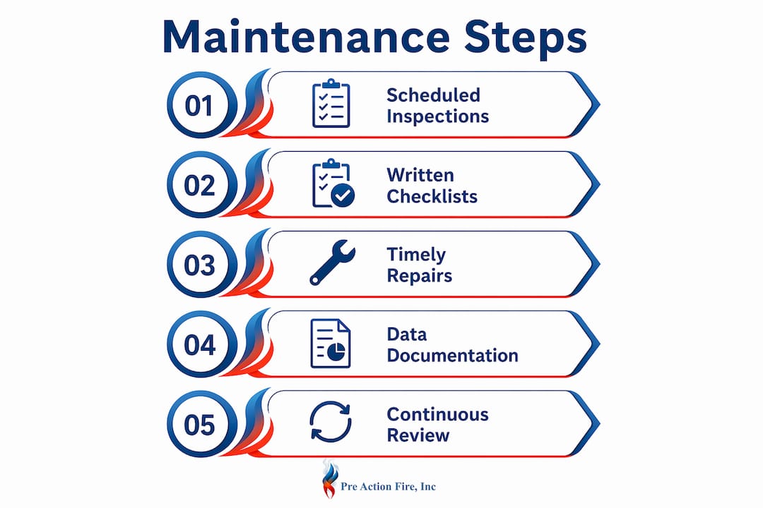 Infographic showing maintenance best practice steps