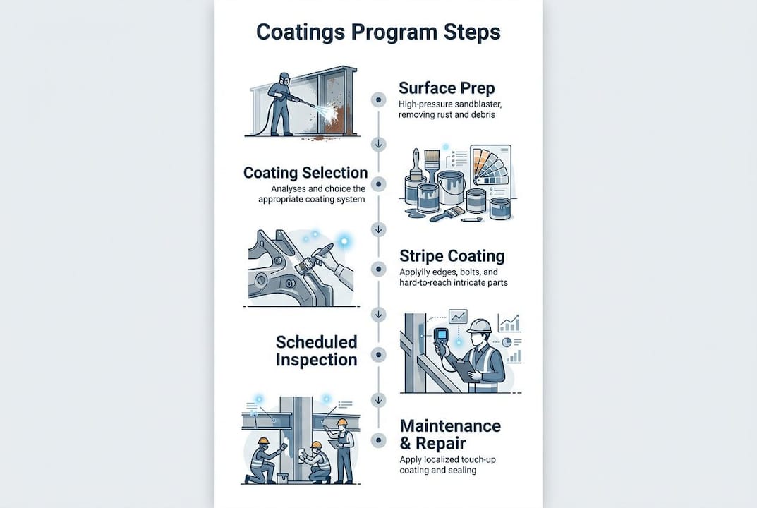 Infographic showing preventive coatings program steps