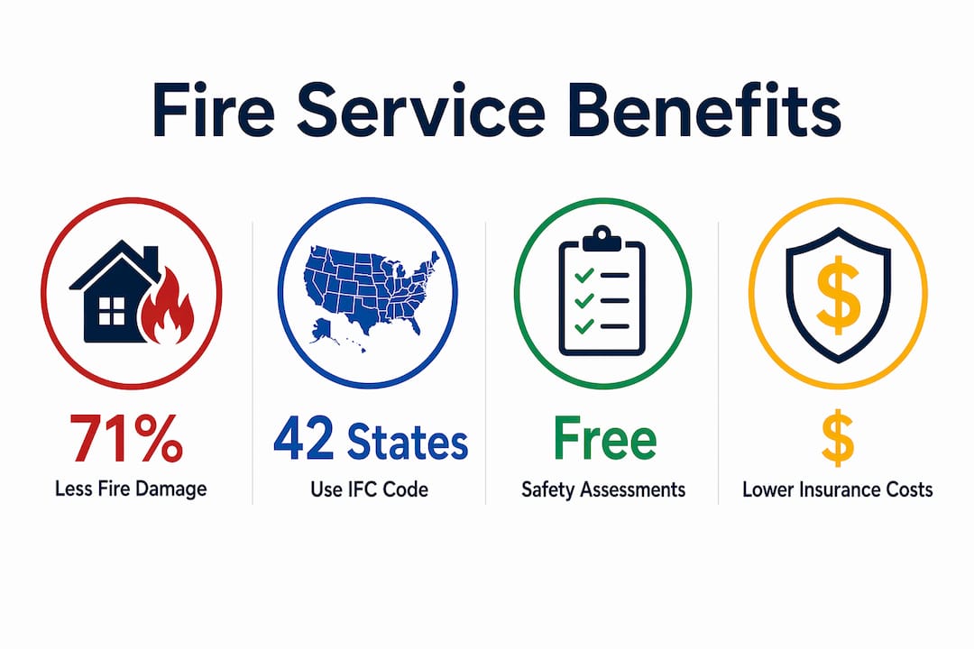 Infographic showing key benefits of local fire services
