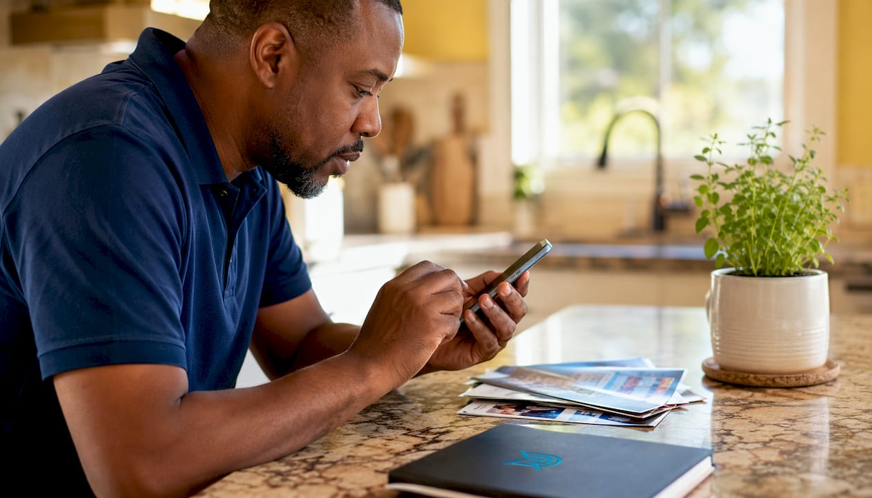 Business owner uploading photos for local SEO