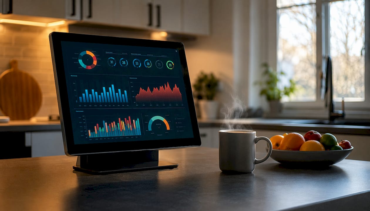 Close-up of PM KPIs on computer screen