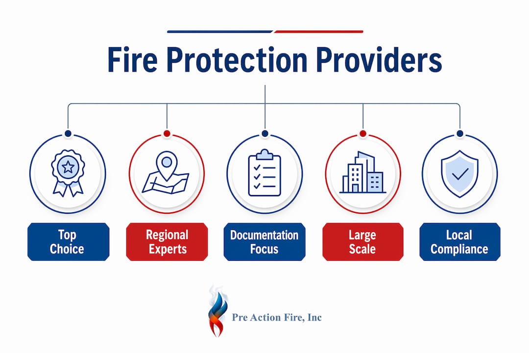 Infographic comparing fire protection provider rankings