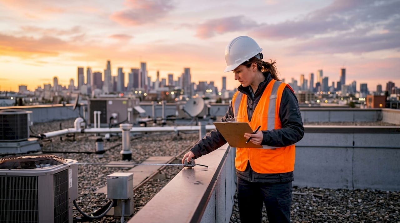 Rooftop inspection of mechanical equipment and parapets