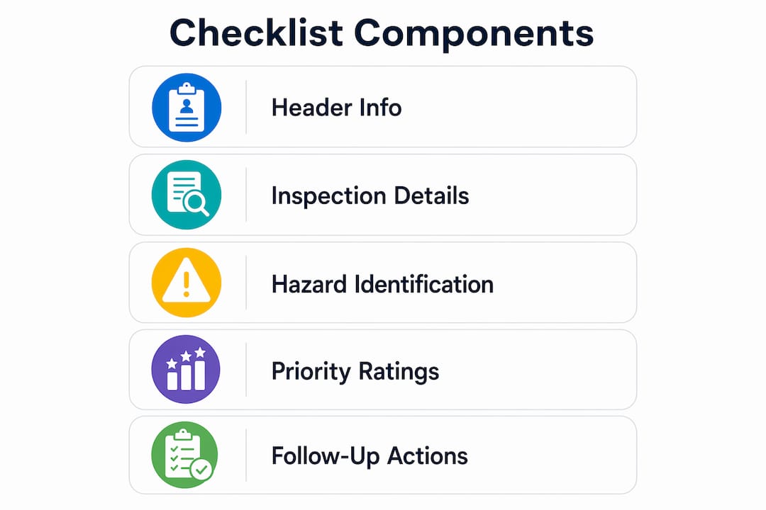 Infographic showing core safety checklist components