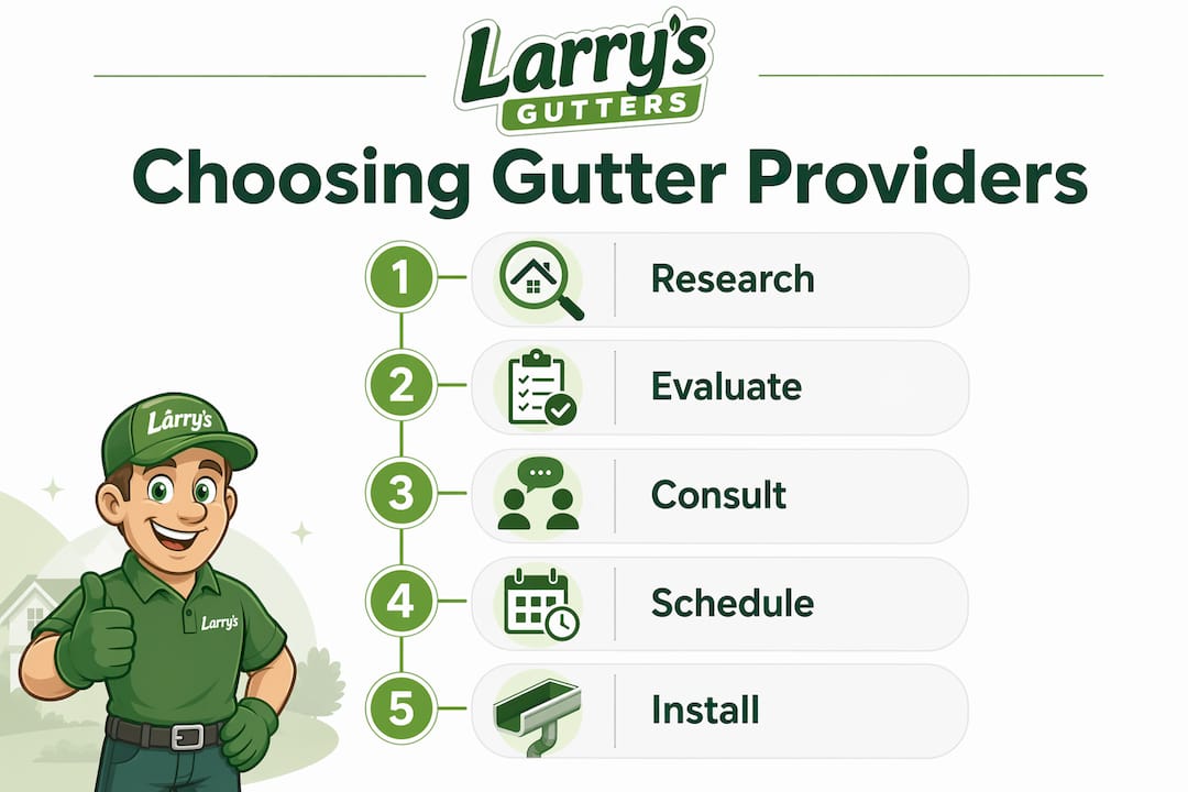 Step-by-step infographic on choosing gutter providers