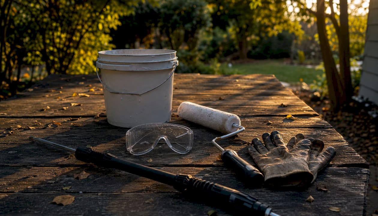 Tools and materials for roof restoration prep