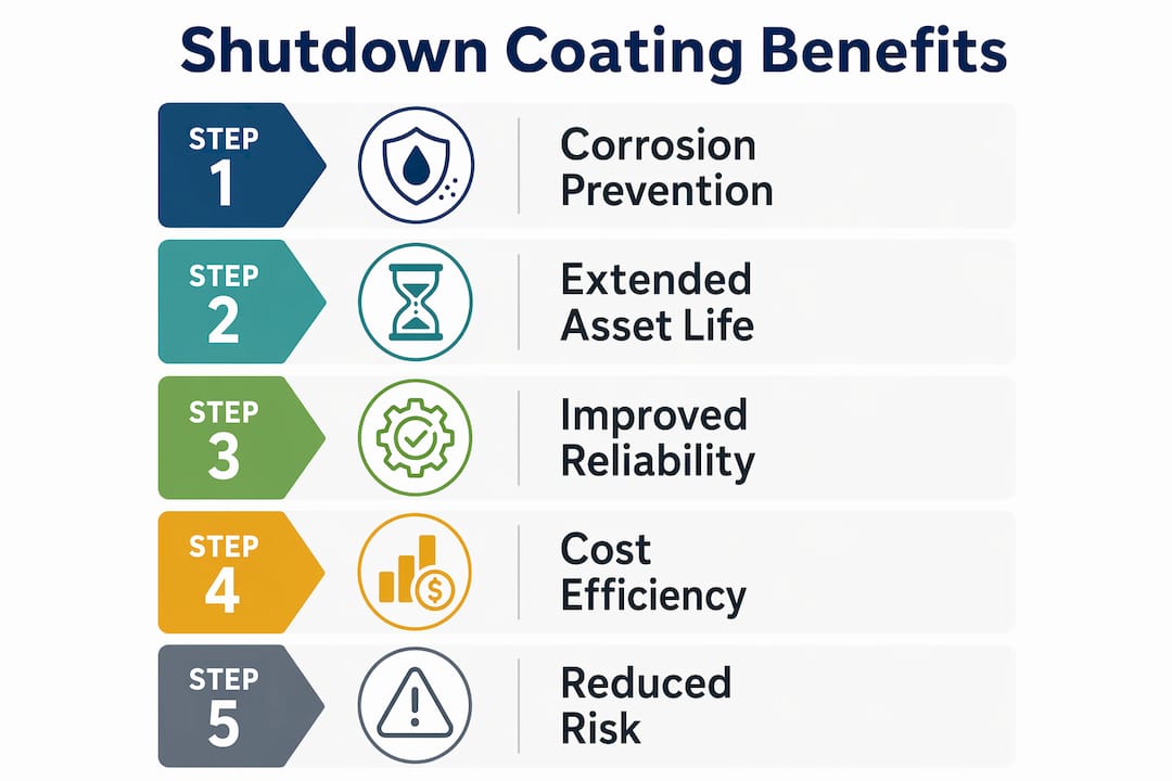 Infographic illustrating shutdown coating benefits