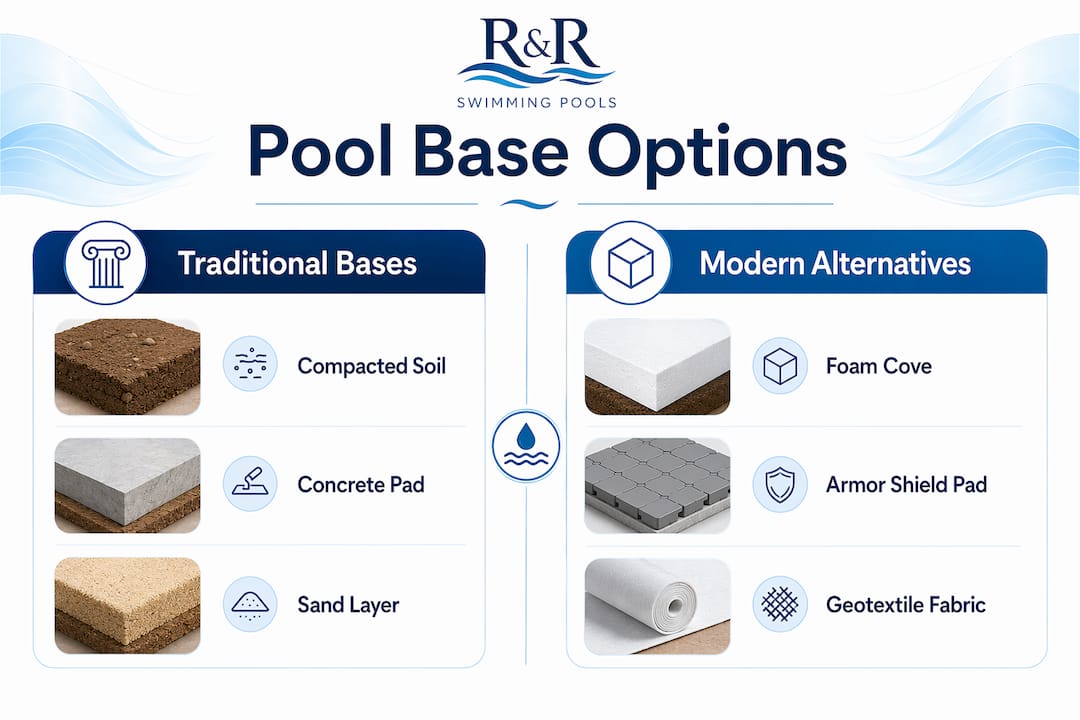 Infographic comparing pool base options in Florida