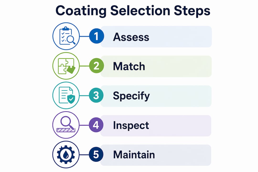Infographic showing coating system selection steps