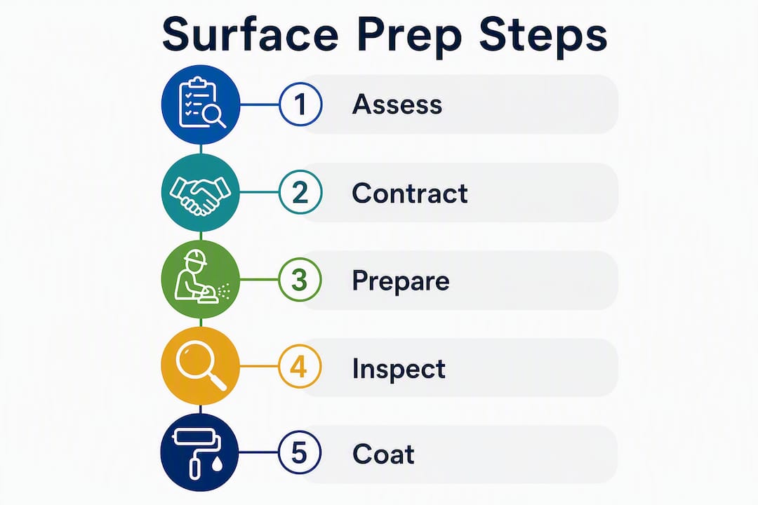 Infographic of surface preparation hiring process steps