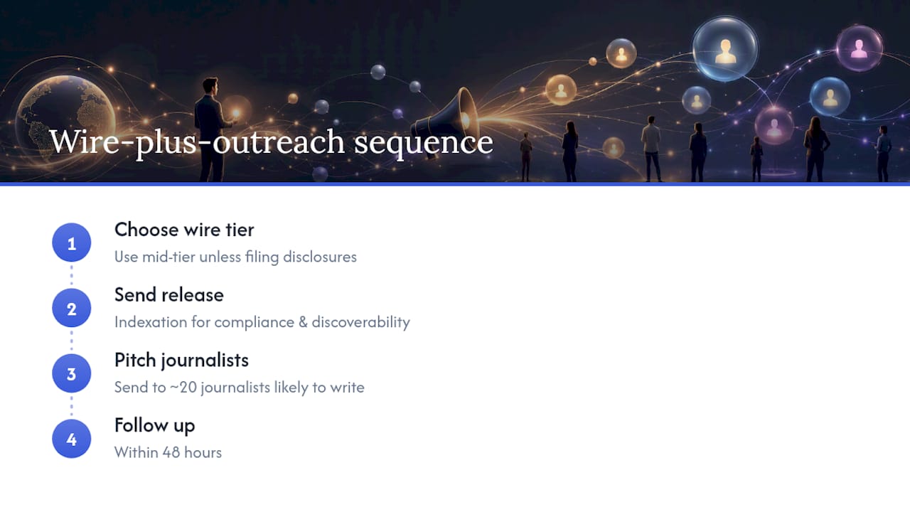 An editorial perspective on the wire vs. outreach debate — overview diagram