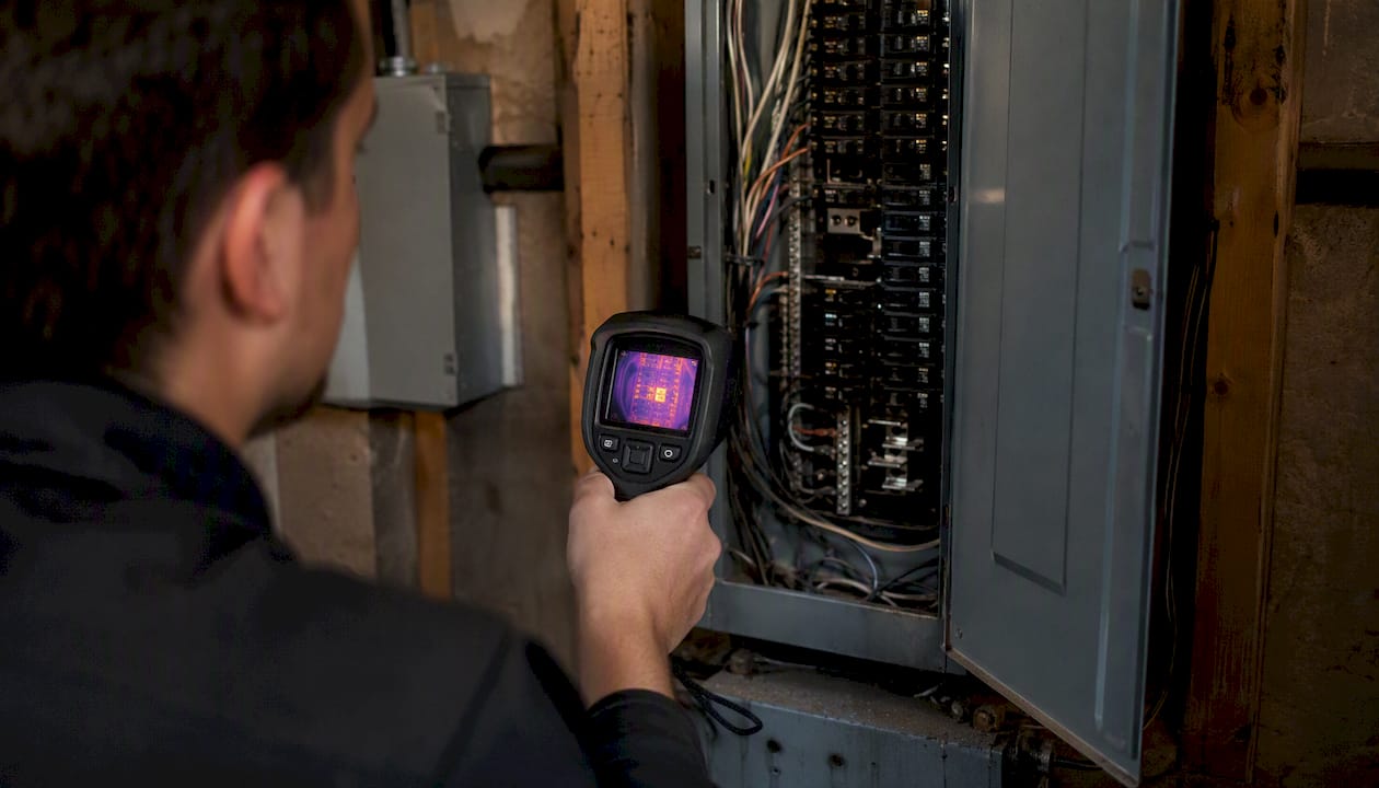 Thermal imaging scan of electrical panel