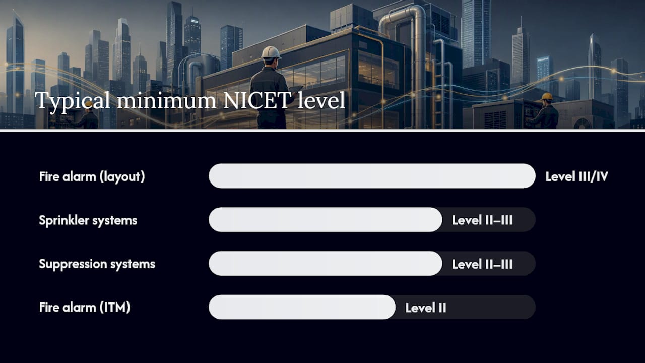 What does a certified fire-protection technician actually do? — overview diagram