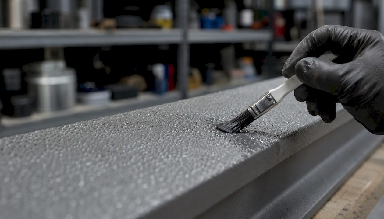 Coating adhering to blasted steel profile