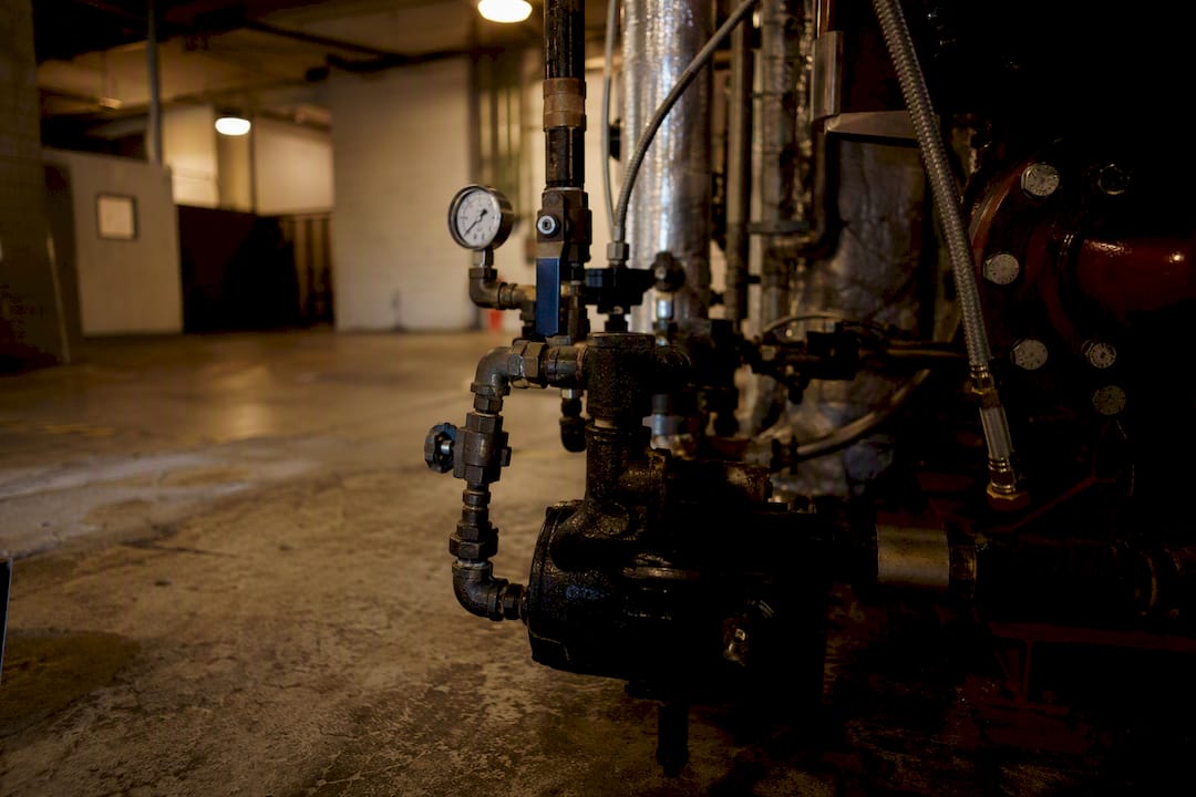 Dry-pipe sprinkler system air valve close-up