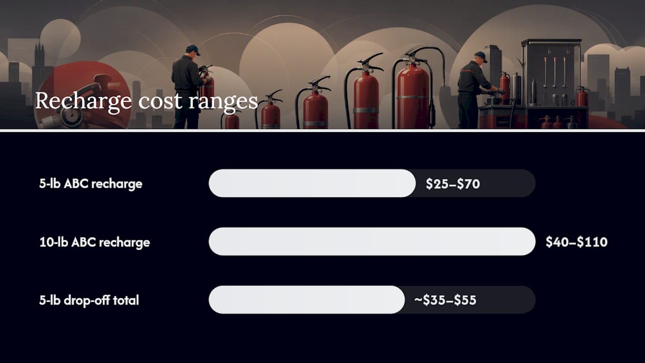 Diagram comparing fire extinguisher recharge costs