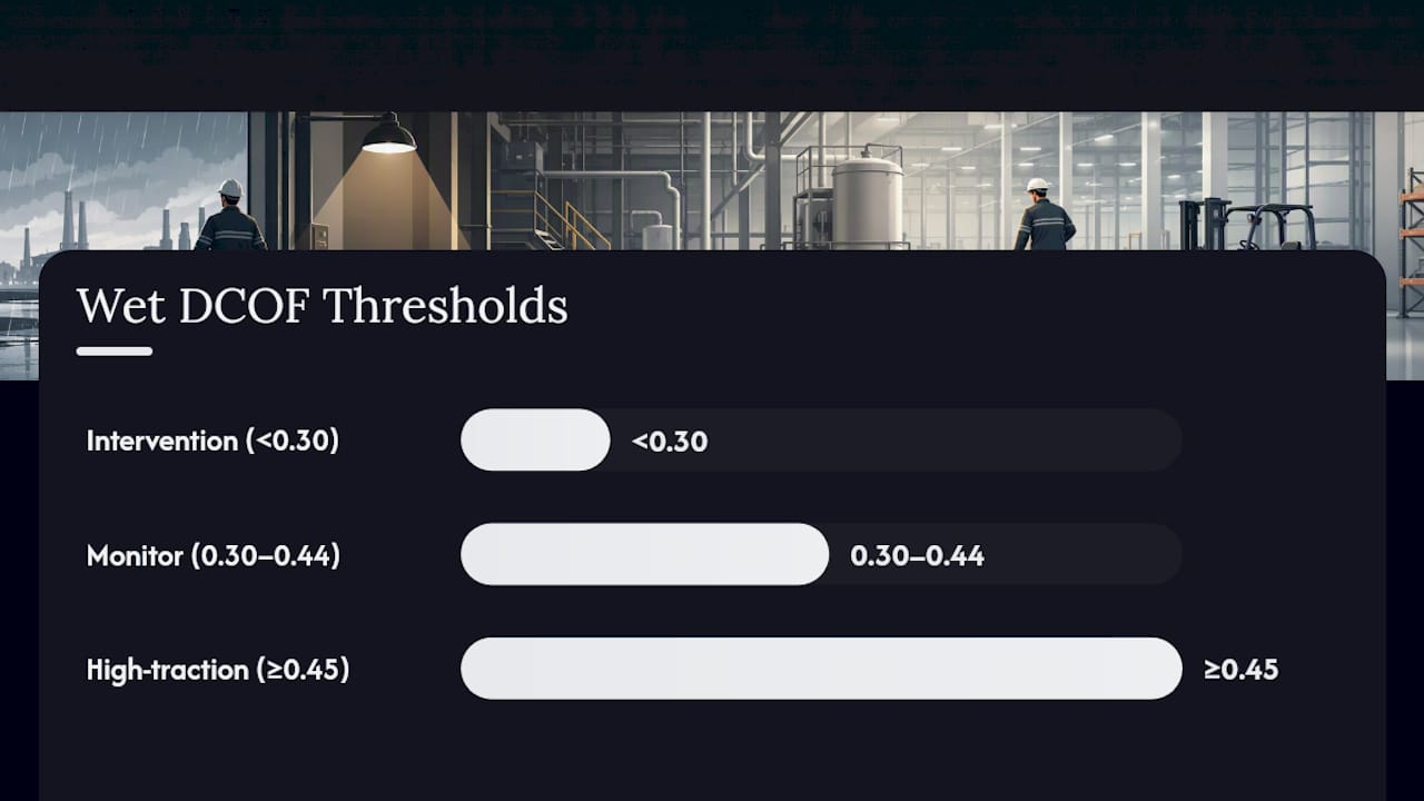 Wet DCOF traction threshold scale