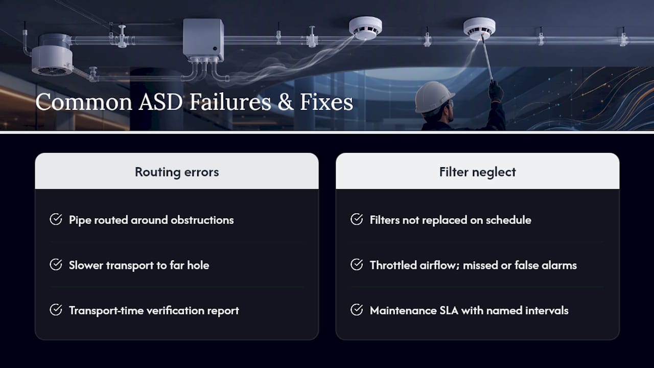 Two aspirating detection failure paths
