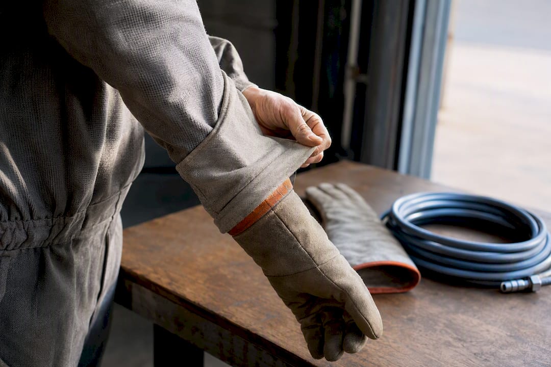 Glove cuff covering blasting sleeve
