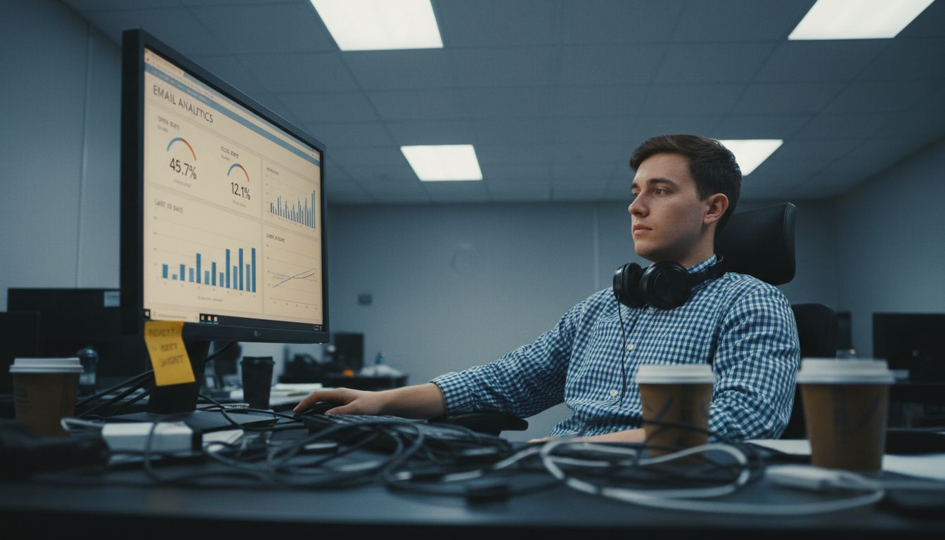 Analyst viewing email marketing dashboard