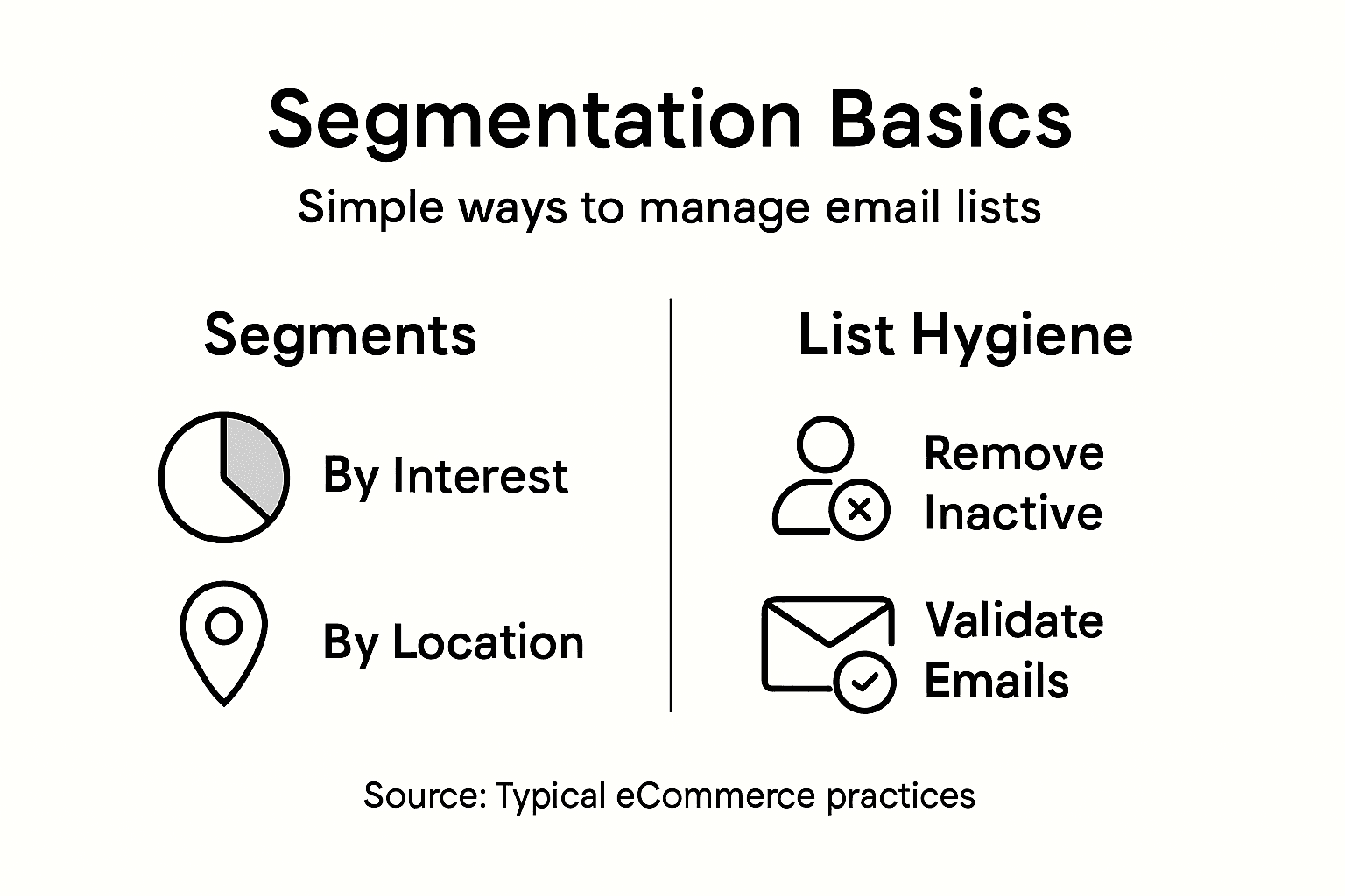Infographic showing segmentation and list basics
