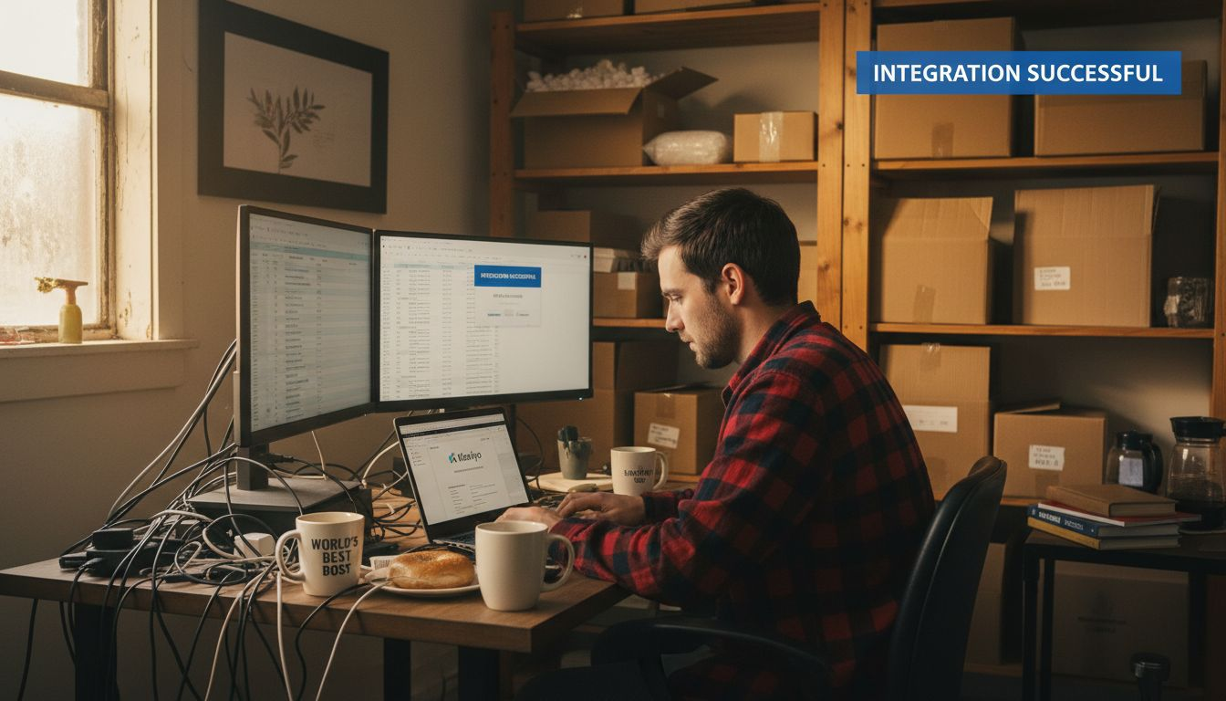 Ecommerce owner integrates Klaviyo on laptop