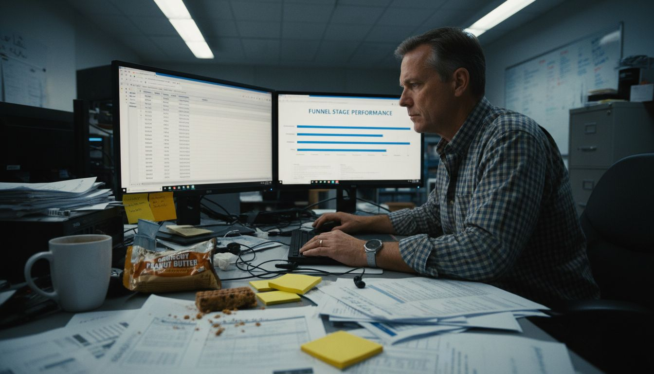 Analyst reviewing ecommerce funnel performance