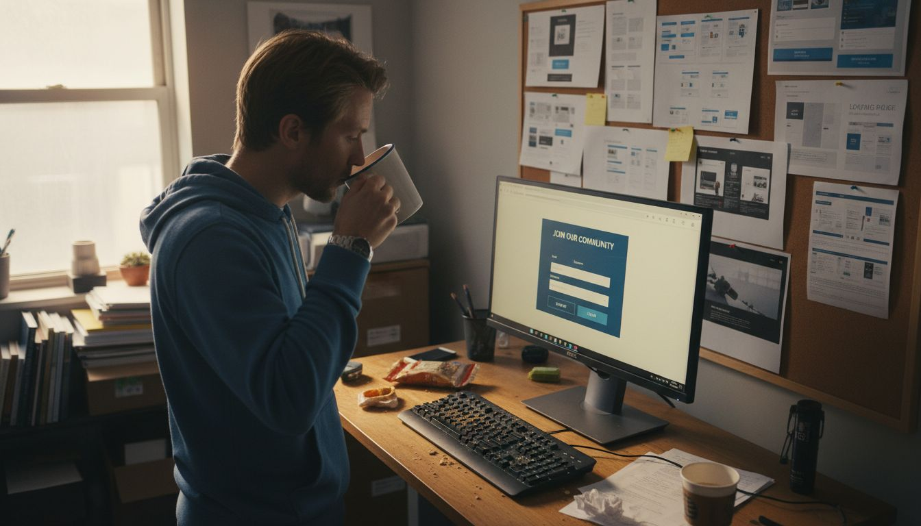 Website designer adjusting ecommerce signup form