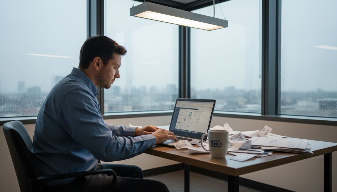 IT specialist monitoring spam filter dashboard