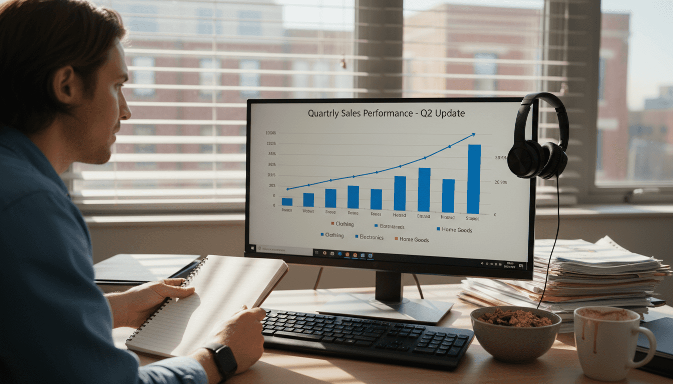 Ecommerce manager reviewing B2C sales data