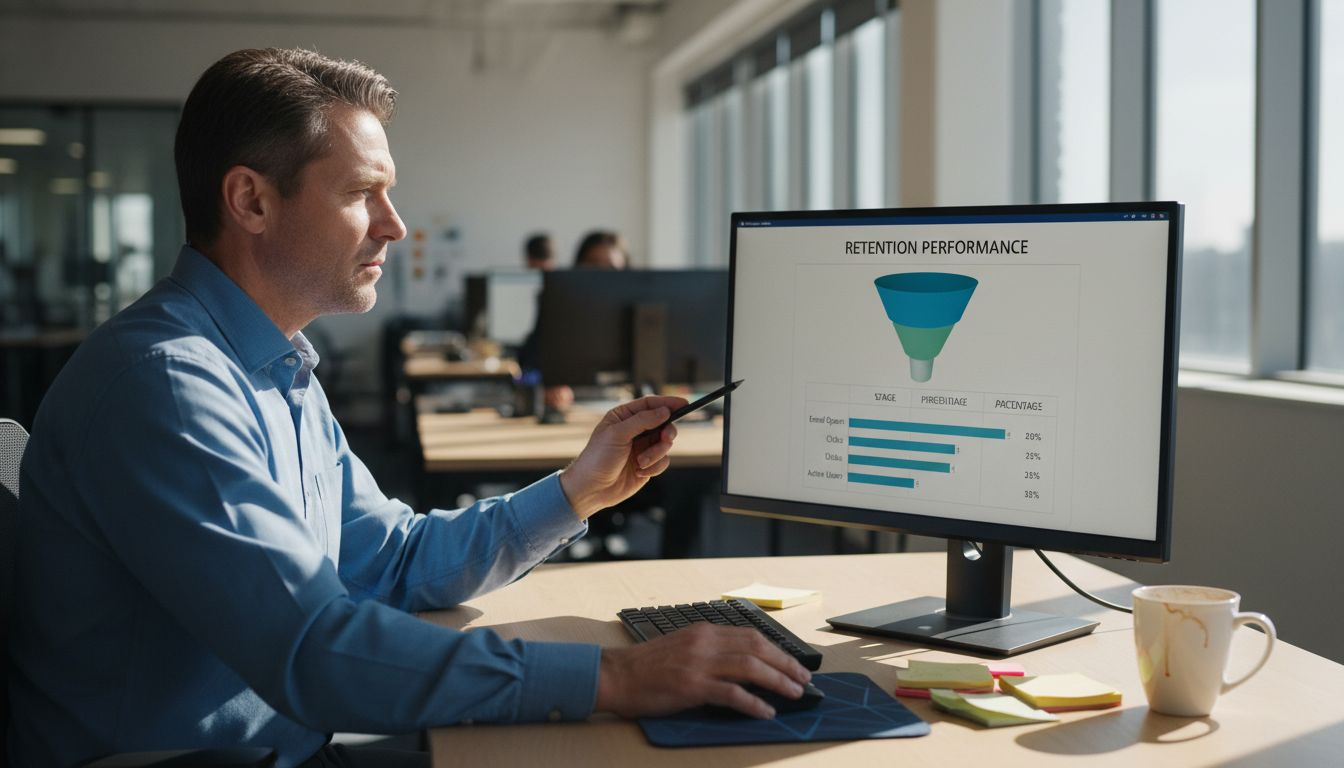 Analyst reviewing ecommerce retention analytics