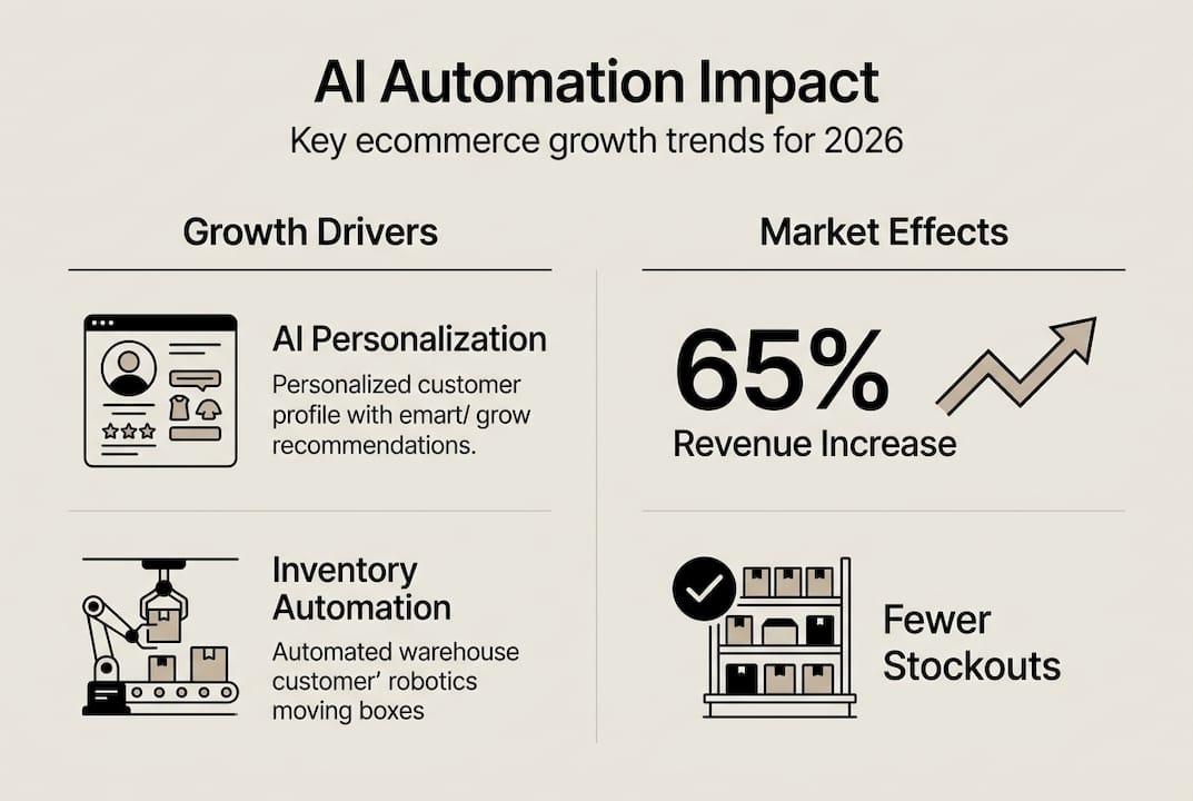 Infographic about ecommerce growth and AI impact