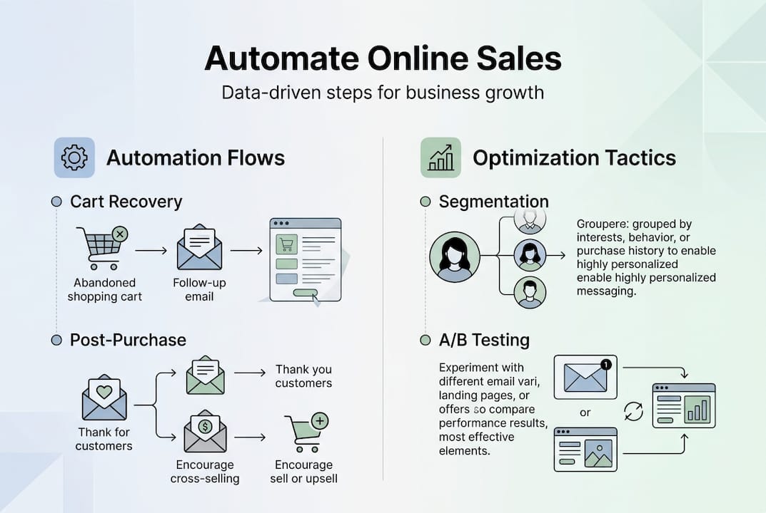 Infographic showing automation sales steps