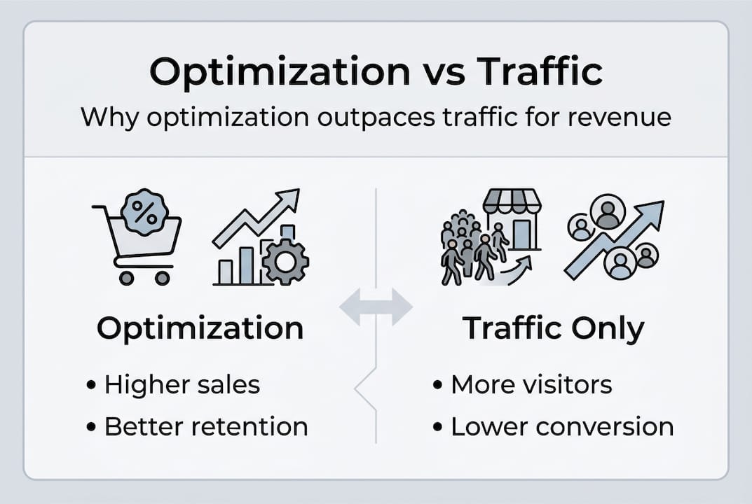 Infographic showing benefits of store optimization