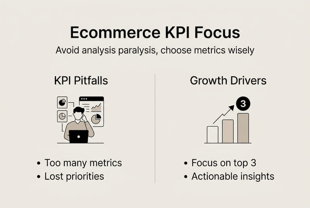 Infographic: ecommerce KPI pitfalls versus growth drivers
